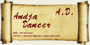 Anđa Dancer vizit kartica